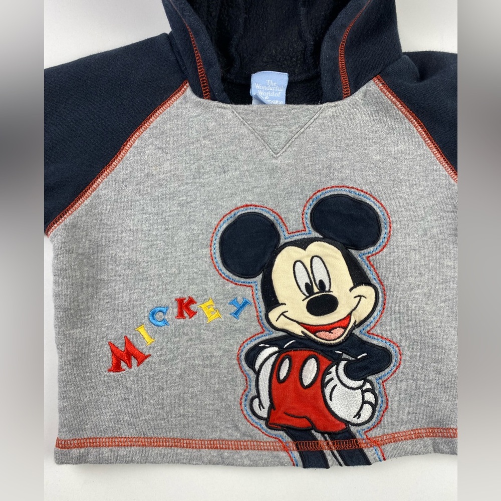 Disney Mickey Mouse 3D Ears Sweatshirt Hoodie Size 24 M - Picture 3 of 9